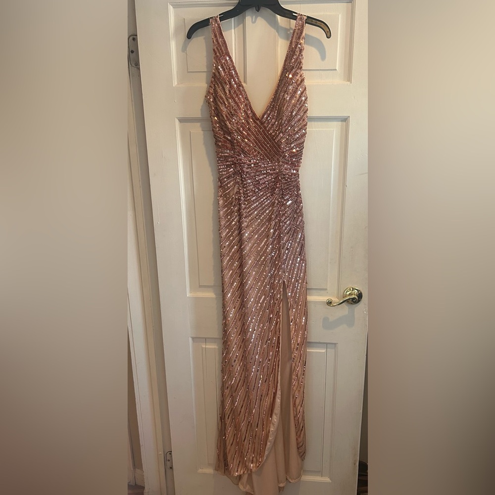 MacDuggal Pink sequin gown size 2